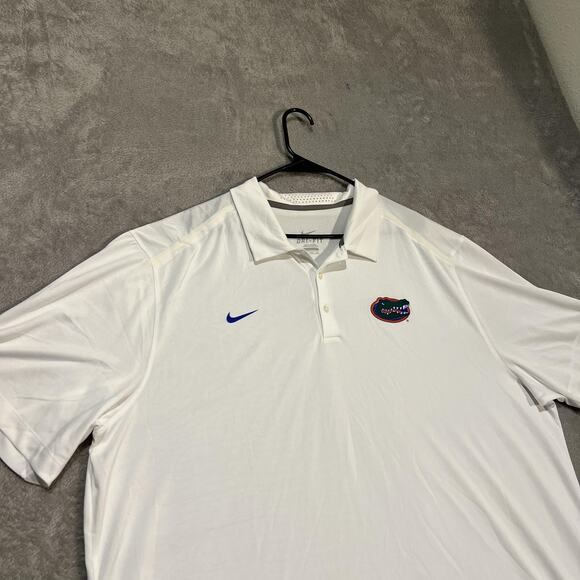 Florida Gators Shirt Mens 3XL White NCAA Football Nike Dri-FIT Polo Polyester - Picture 2 of 8